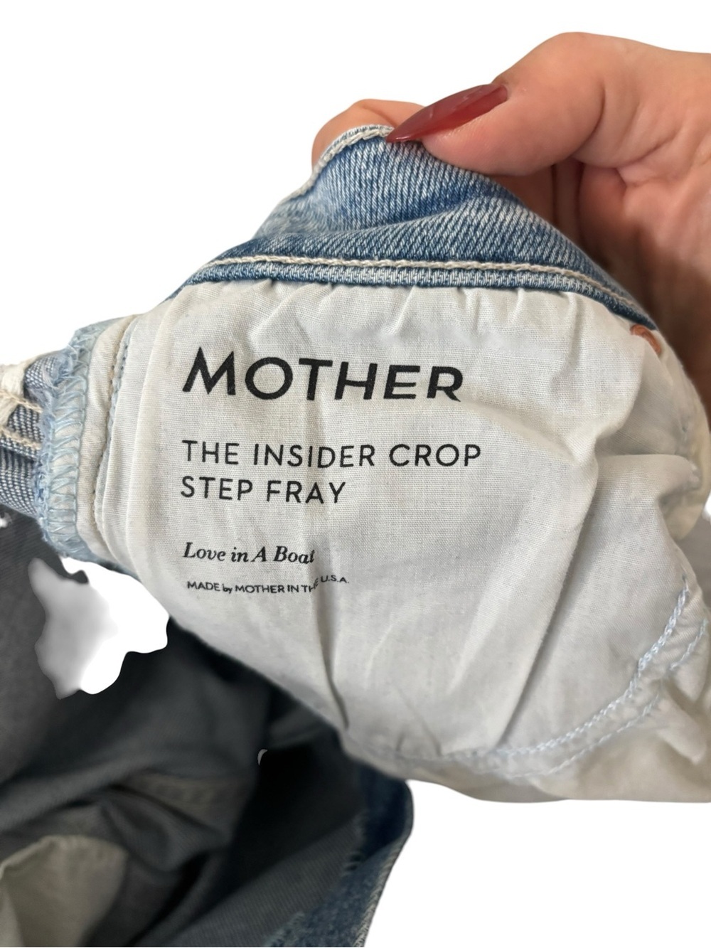 MOTHER Light Blue Distressed Flare Jeans - Picture 3 of 4